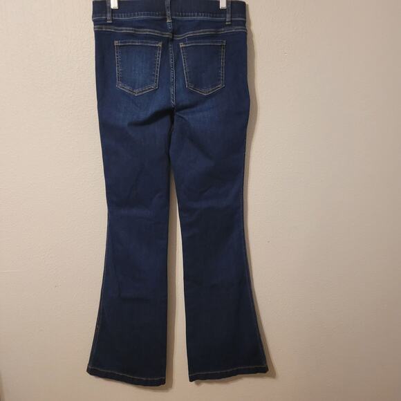 Spanx Womens High Rise Flare Jeans Size L Blue Pull On Stretch Slimming - Picture 2 of 9